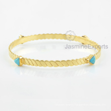 Wholesale Supplier For Arizona Turquoise Gemstone Bangle, 18k Gold Bangles For Women